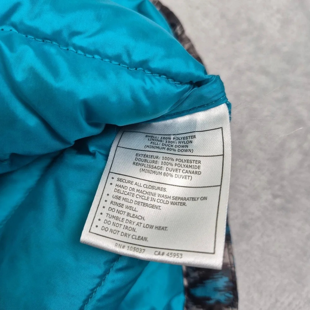 Ariat Ideal Down Puffer Vest Womens XL Blue Grey Ikat Geometric Packable Pockets